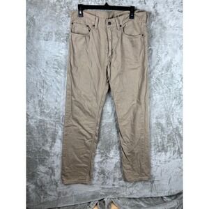 Levi's 505 Straight Fit Denim Jeans Pants Men's Size 34x34 Tan Khaki 100% Cotton